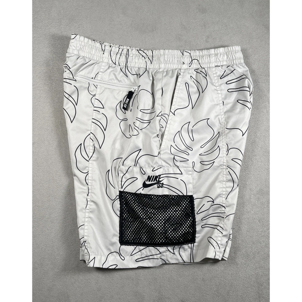 Nike Shorts SB Skateboarding Men L White Woven Floral 6" Cargo 90s CI7353 - Picture 6 of 8